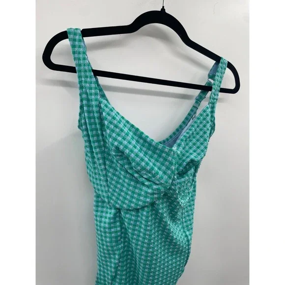 NWT Panache Swim Paloma Balcony Swimsuit Women's 32JJ Green Gingham Summer Beach